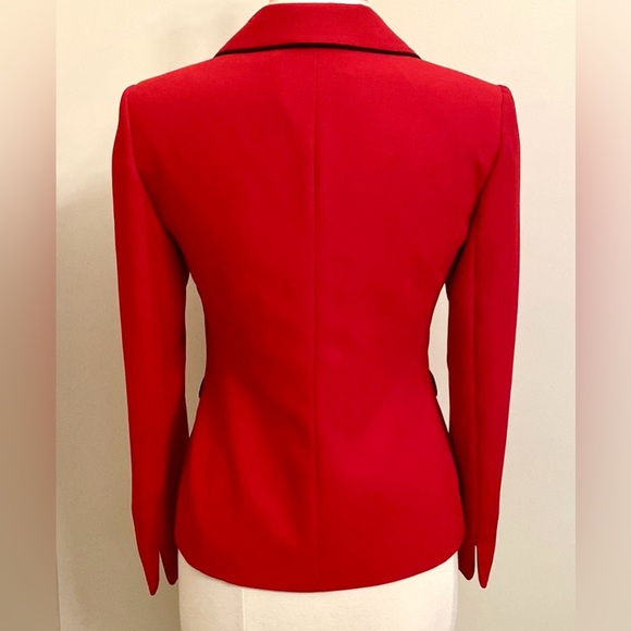 Jones New York Suit Separates Vintage Red Black Button Lined Blazer Jacket SZ 4 - Picture 9 of 13